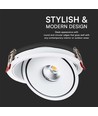 30W Ø20 cm infälld spotlight RA90 - Hål: Ø18 cm, Mått: Ø20 cm, CCT - 3 ljusfärger, 3-i-1, vit kant
