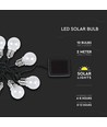 V-Tac Solcellsljusslinga med 10 st 1W glödlampor - 2 meter, IP44, inkl. ljuskälla