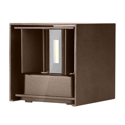 11W LED vägglampa - IP65 utomhus, fyrkantig, justerbar spridning, inkl. ljuskälla, corten
