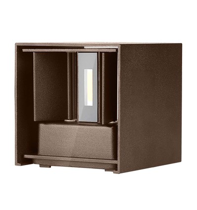 11W LED vägglampa - IP65 utomhus, fyrkantig, justerbar spridning, inkl. ljuskälla, corten