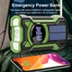 Nödradio grön med ficklampa - Solcell, vev, bluetooth, powerbank 5000mAh, IP65