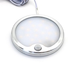 Downlights LEDlife Sono60s möbelspot - Utanpåliggande, Sensor, Mått: Ø6 cm, borstat stål, 12V DC
