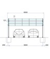 Solar carport med 5° lutning - För 15 solpaneler, 3 rader om 5