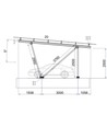 Solar carport med 5° lutning - För 15 solpaneler, 3 rader om 5