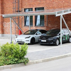  Solar carport med 5° lutning - För 15 solpaneler, 3 rader om 5