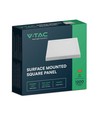 V-Tac 12W LED takarmatur - 17 x 17cm, Höjd: 3cm, vit kant, inkl. ljuskälla