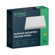 V-Tac 6W LED takarmatur - 12,08 x 12,08cm, Höjd: 3,07cm, vit kant, inkl. ljuskälla