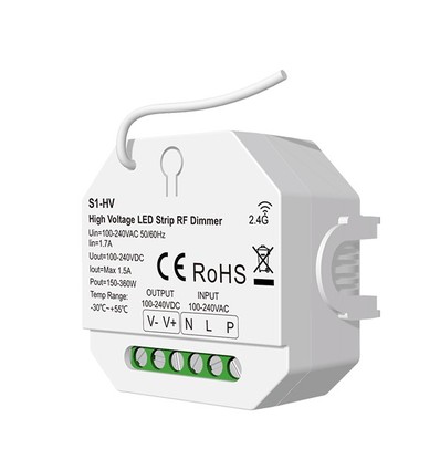 LEDlife rWave 230V LED-strip dimmer - RF, push-dim, 360W