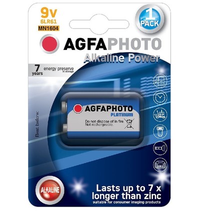 B1 1 stk AgfaPhoto batteri - Alkaline, 9V