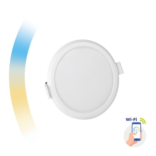 6W Smart home LED infälld panel - Mått: Ø11,2 cm, Tuya/Smart Life, Google Home och app, hål: Ø10,5 cm