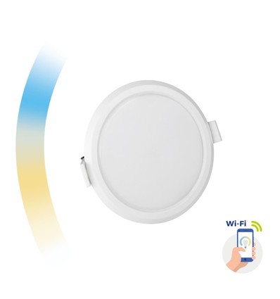 12W Smart Home LED infällt panel - Tuya/Smart Life, Google Home och app, hål: Ø15,5 cm, mått: Ø16,2 cm