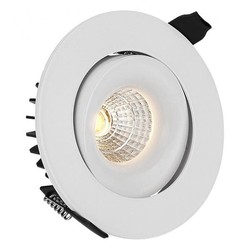 Downlights LED 9W downlight - Hål: Ø8-9 cm, Mål: Ø9,6 cm, vit kant, dimbar, 12V