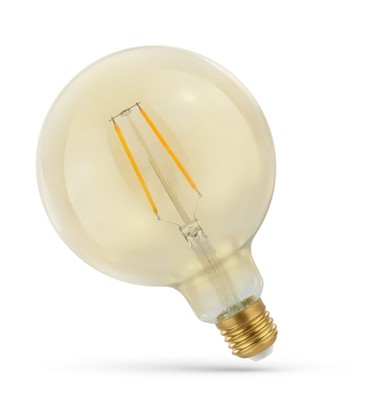 5W LED globlampa - Filament, 12,5 cm, rav färgad glas, extra varm, E27