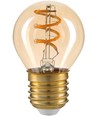 3W LED lampa - Filament LED, amberfärgad, G45, E27, 230V