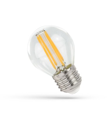 4W LED liten globlampa - G45, filament, klart glas, E27