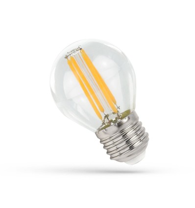 4W LED liten globlampa - G45, filament, klart glas, E27