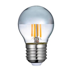 E27 vanliga LED 4W LED kronelampa- Toppspeglad, dimbar, E27