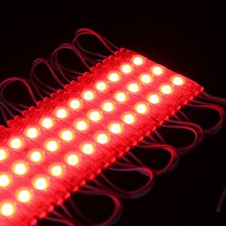 Vattentät röd LED modul - 1,1W per styck, IP66, 12V, Perfekt för skyltar och speciallösningar