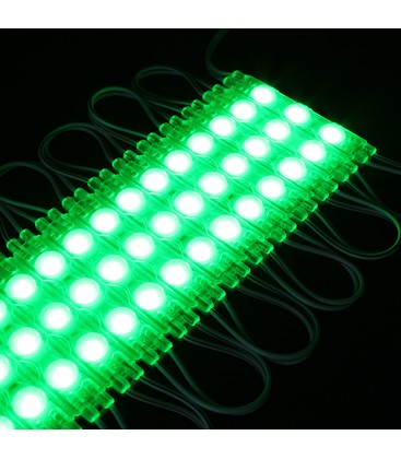 Vattentät grön LED modul - 1,1W per styck, IP66, 12V, Perfekt för skyltar och speciallösningar