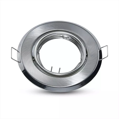 2-pack MR16 eller GU10 Downlight kit - Utan ljuskälla, borstat stål, hål: Ø7 cm, mått: Ø9,3 cm