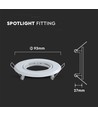 Downlight kit utan ljuskälla - Hål: Ø7 cm, Mål: Ø9,3 cm, Vit, välj MR16 eller GU10 sockel