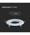 Downlight kit utan ljuskälla - Hål: Ø7 cm, Mål: Ø9,3 cm, Vit, välj MR16 eller GU10 sockel