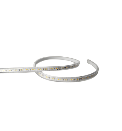 5 m. vattentät CCT LED strip - 230V, IP67, 120 LED, 7W/m, kan klippas var 20cm