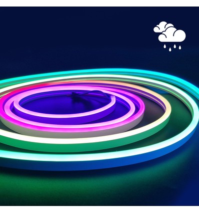 10m 16W/m Vattentät RGBIC Neon Flex strip - 24V DC, IP65, 96 LED per meter, 8x16