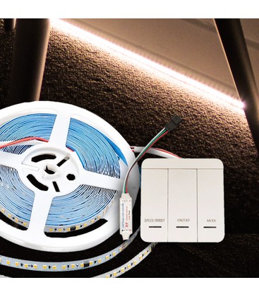 V-Tac 10W/m LED strip IC vandrande ljus - 10m, vandrande ljus, inkl kontroller, 120 LED per meter, 24V