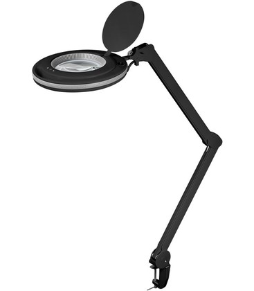 LED förstoringslampa x1.75 med klämma 9W - Svart