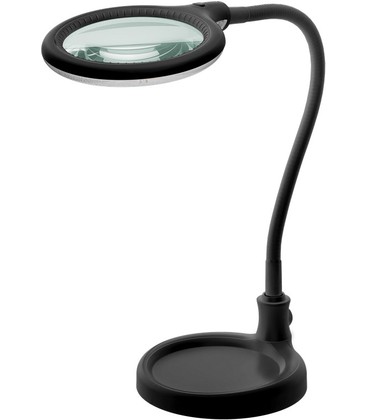 LED förstoringslampa med svanhals 6W - Svart, bordlampa, klämma