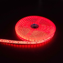 Enkeltfärgad LED strip 24V Röd 10W/m LED-strip - 5m, 120 LED pr. meter, 24V, IP65