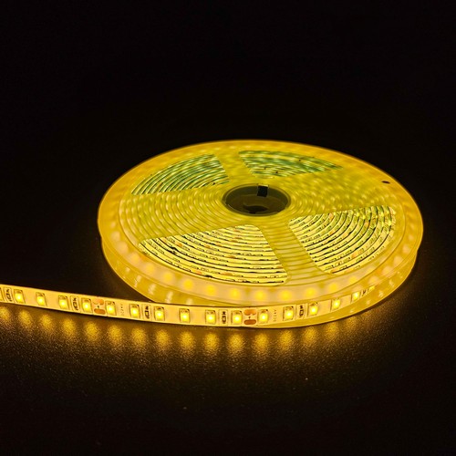 Gul 10W/m LED-strip - 5m, 120 LED pr. meter, 24V, IP65