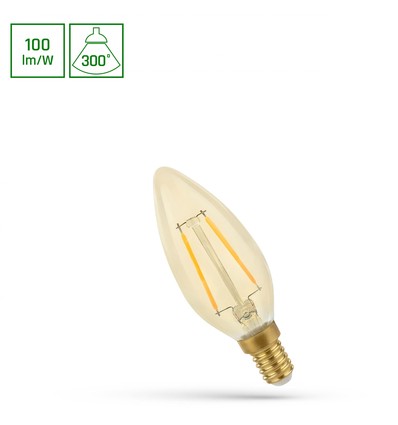 LED C35 E14 5W - 230V, Filament, Varm Vit, RetroShine, Spectrum