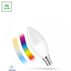 Leverantör C38 ljusformad LED 4,9W E14 - 230V, RGBW+CCT+DIM, Btm, Spektrum, Smart Easy, Smart