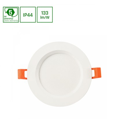 Dure Max Downlight 12W - Neutral vit, 230V, 110°, IP44, IK06, Ø140x30, Vit, Rund