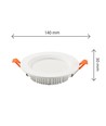 Dure Max Downlight 12W - Neutral vit, 230V, 110°, IP44, IK06, Ø140x30, Vit, Rund