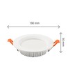 Dure 3 Max Spotlights 18W - Kall Vit, 230V, 110°, IP44, IK06, Ø190x30, Vit, Rund