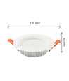 18W Ø19cm DURE 3 MAX downlight panel - 122lm/W, IP44 våtrum, 3000K, 5 års garanti