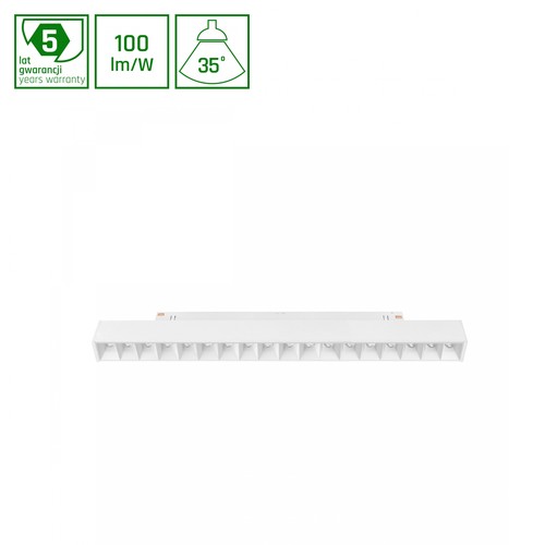 SYSTEM SHIFT - Grid M, Skensystem Ljus, 303x23x42mm, 17W, 35°, Vit, DALI