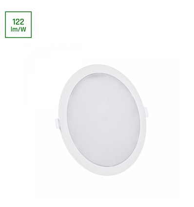18W Ø22cm Algine 2-i-1 infällt panel - 122lm/W, 4000K, vit kant, rund, infällt eller utanpåliggande