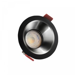 Spectrum LED Fiale Comfort Anti-bländ GU10 Armatur - 250V, IP20, Ø85x50mm, svart, rund, reflektor silver, justerbar