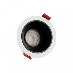 Leverantör Fiale Comfort Anti-Glare GU10 LED Armatur utan ljuskälla - 250V, IP20, Ø85x50mm, Vit, Rund, Reflektor Svart, Justerbar