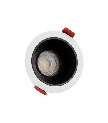 Fiale Comfort Anti-Glare GU10 LED Armatur utan ljuskälla - 250V, IP20, Ø85x50mm, Vit, Rund, Reflektor Svart, Justerbar