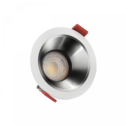 Spectrum LED Fiale Comfort Antibländ GU10 - 250V, IP20, Ø85x50mm, Vit Rund, Reflektor Silver, Justerbar, LED Armatur/lampa utan ljuskälla