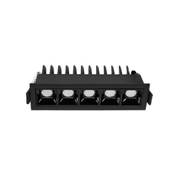 El-produkter Grid Model L - nedsänkt, 47x45x147 mm, 13W, 45°, svart, LED-armatur/lampa utan ljuskälla