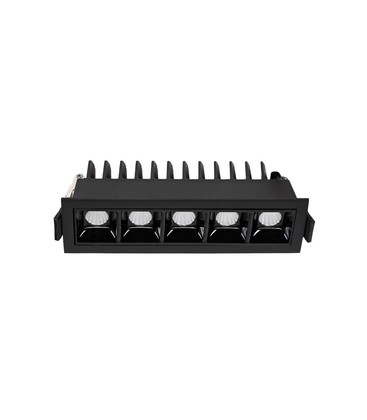 Grid Model L - nedsänkt, 47x45x147 mm, 13W, 45°, svart, LED-armatur/lampa utan ljuskälla