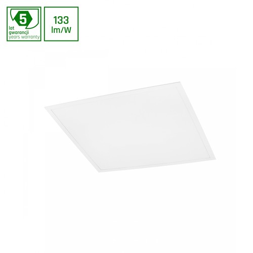 60x60 LED panel, 40W - 133lm/W, 5300lm, 3000K, 5 års garanti, vit kant