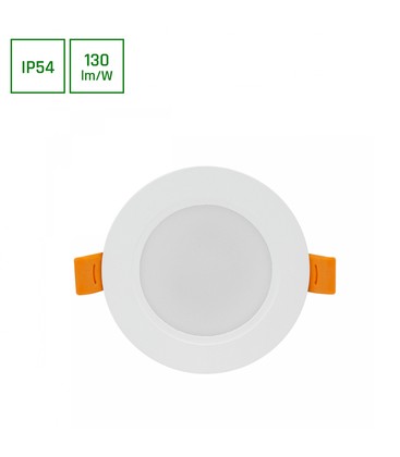 Dure 3 Inomhus Downlight 5W - Neutral Vit, 230V, 110°, IP54, IK06, 95x31, Vit, Rund, Integrerad Drivare