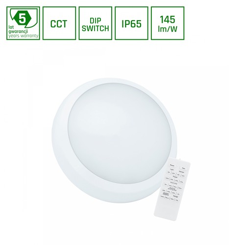 30W NYMPHEA CITY PRO 2 LED taklampa med sensor - 4400lm, CCT, IP65, IK08, inkl. fjärrkontroll, 5 års garanti